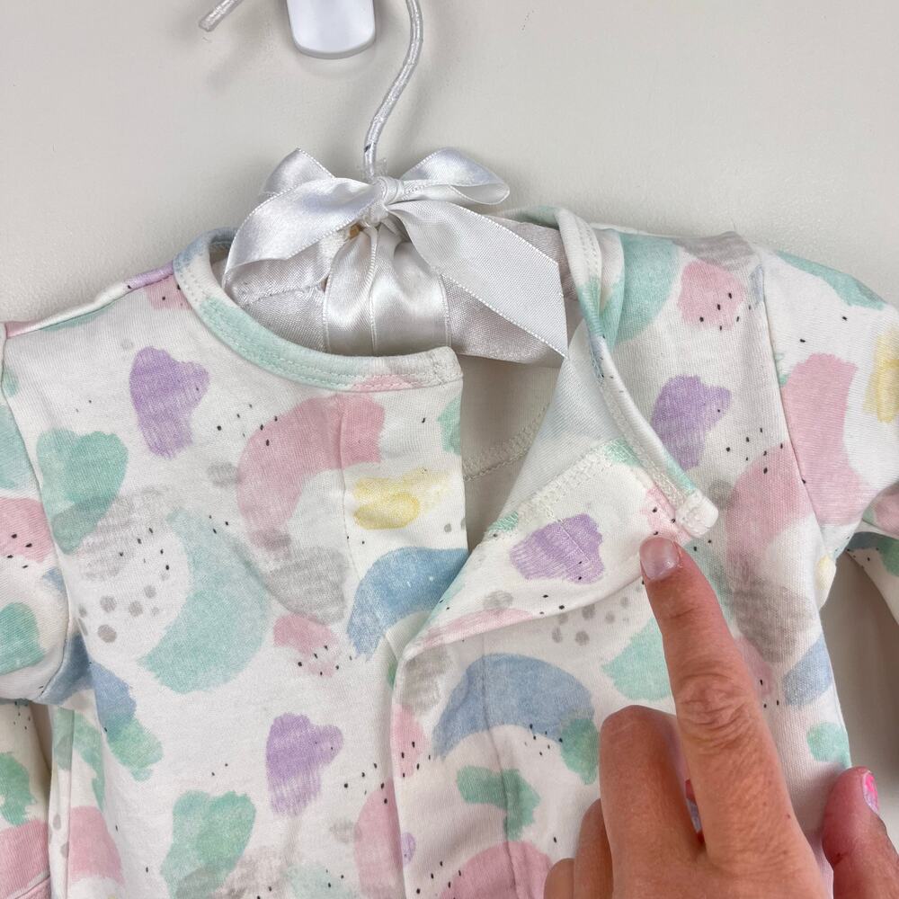 Magnetic Me Pastel Paint Splatter Organic Cotton Footie 3-6 Months - Picture 3 of 8